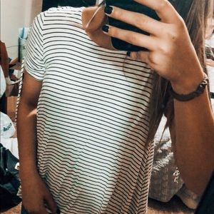 Black and white striped top